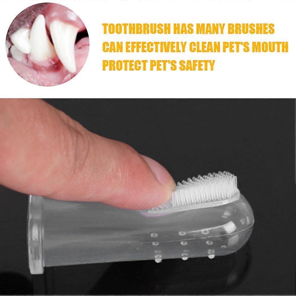 Pet Toothbrush, Soft Silicone Cat Dog Toothbrush, Teeth Cleaning Tool B24409
