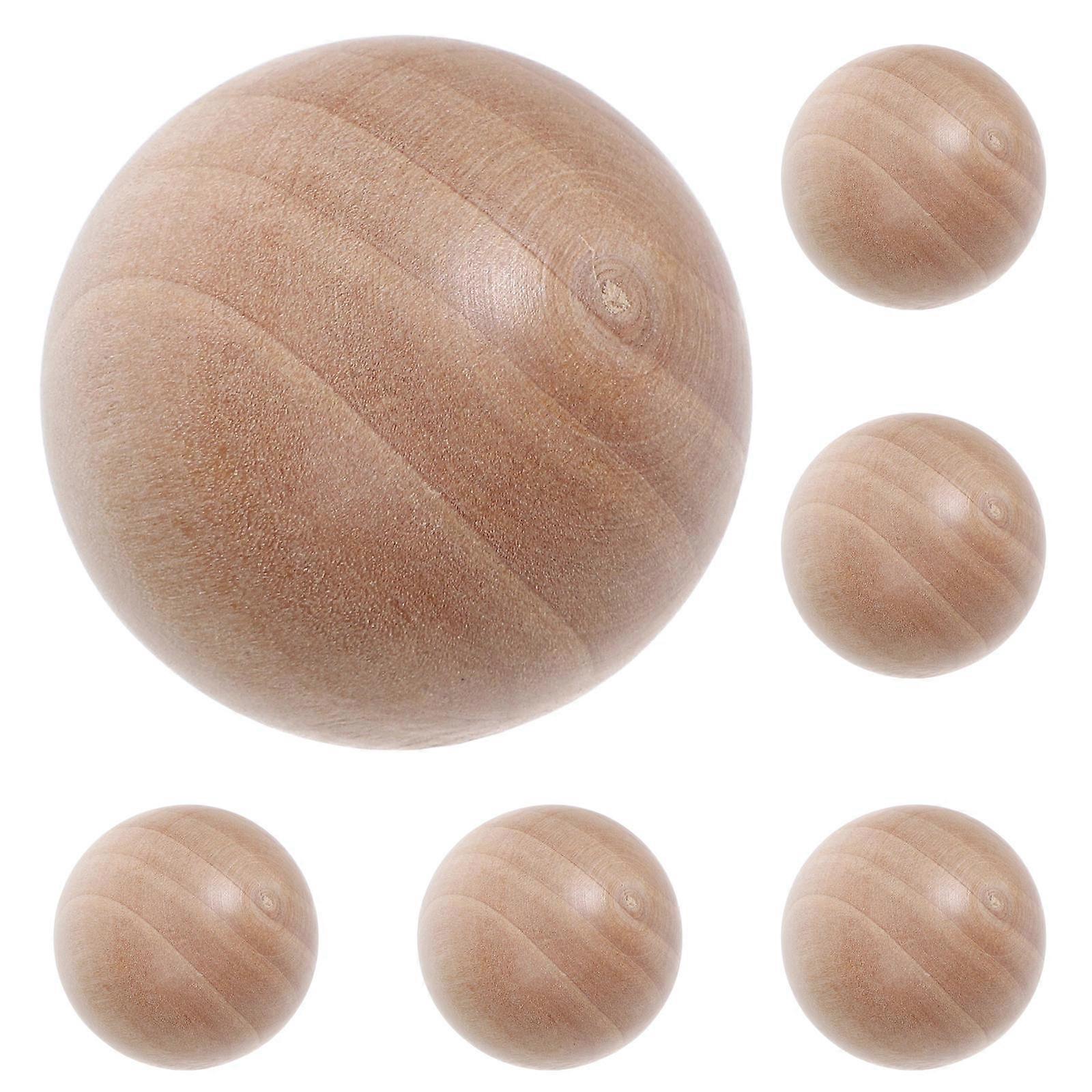 Wooden Round Balls for Decanter Replacement Home Use 6Pcs 40MM Diameter