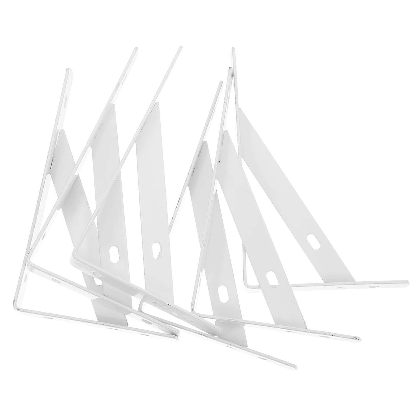 Shelf Support Bracket Floating Shelves Supports Wall Shelf Metal Brackets White 15.00X9.50X1.60CM Storage Solution 6Pcs