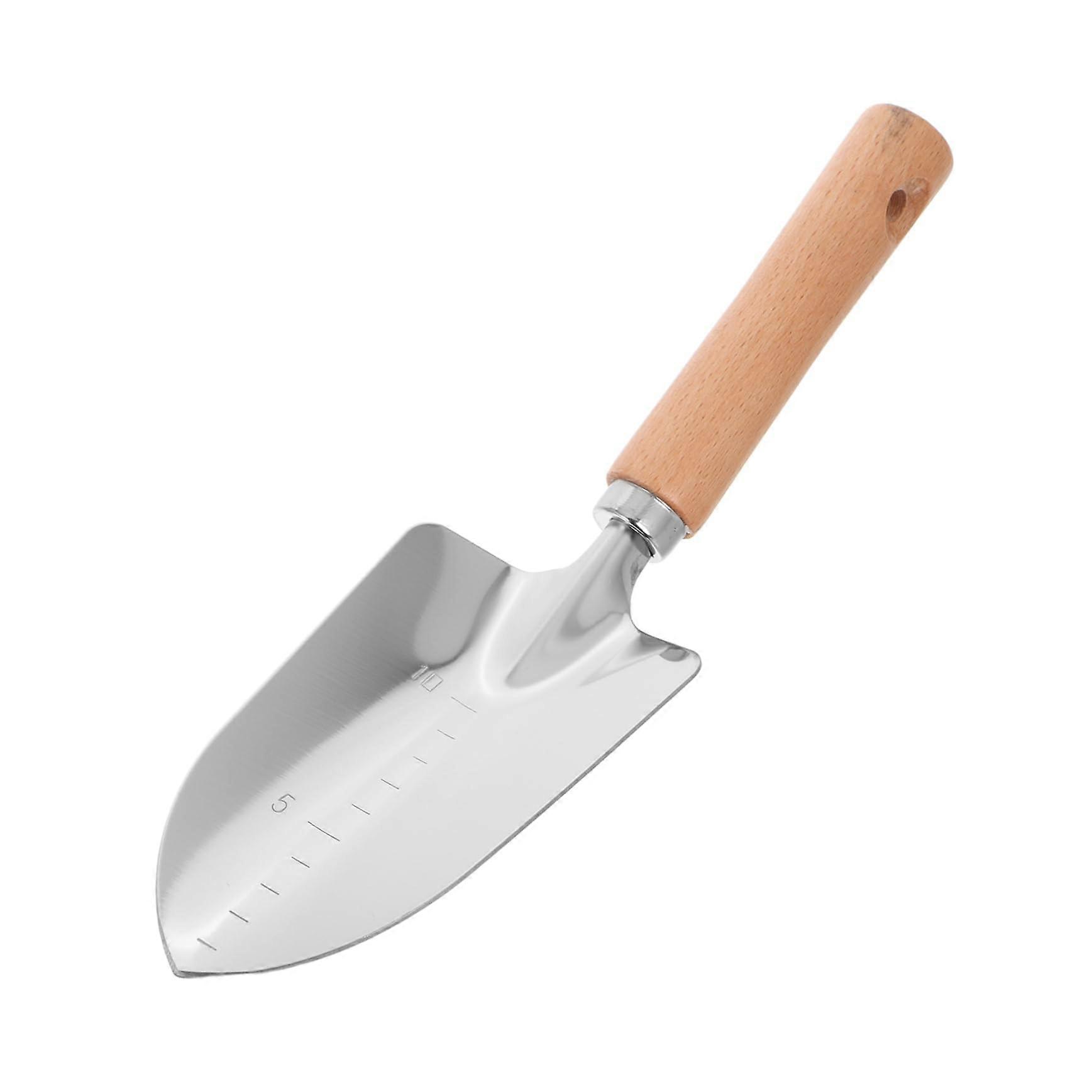 Small shovel with wooden handle, small garden shovel, garden hand shovel made of stainless steel, planting spade, trowel for easy digging and planting