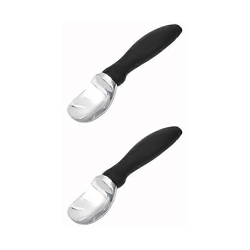 2 Pack Heavy Duty Ice Cream Scoop with Ergonomic Handle, Professional Ice Cream Scoop for Cookie Dough, Melons and More (Black)