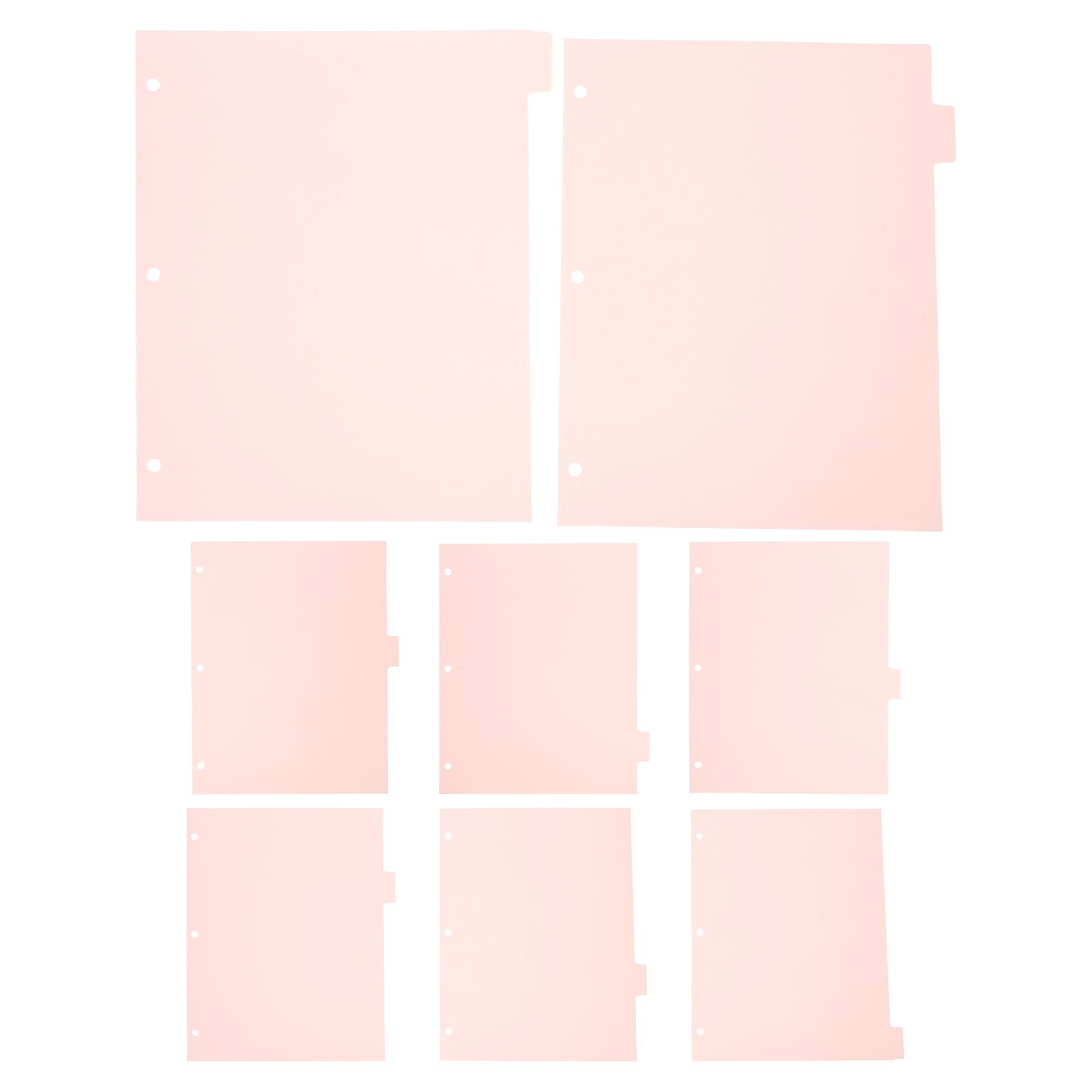 Tab Divider Pink Rectangular Section Division for School Use 8 Sheets