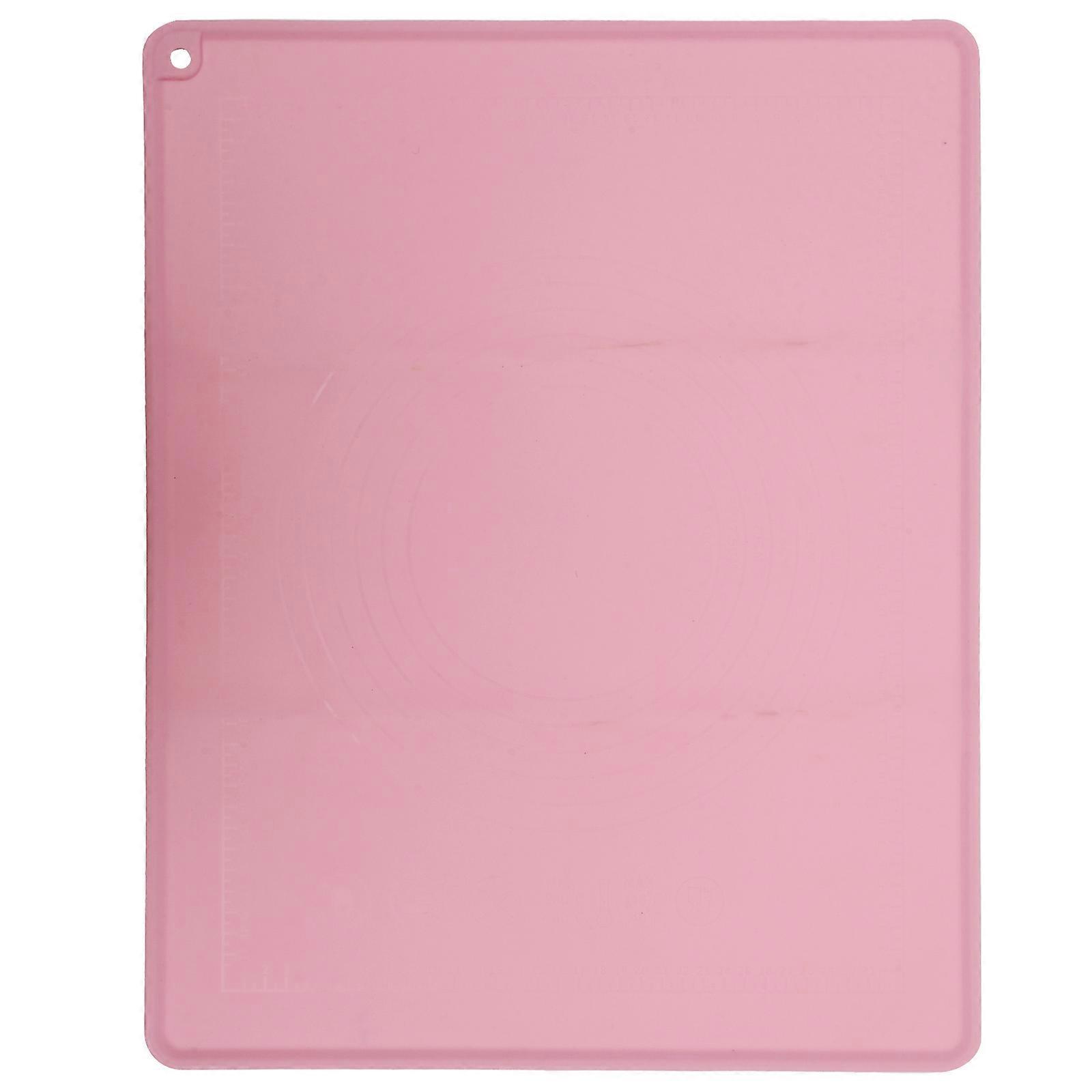 Reusable Pastry Mat Silicone Pastry Mat Non-Slip Baking Mat Home Users Pink 50X40CM 1Pcs