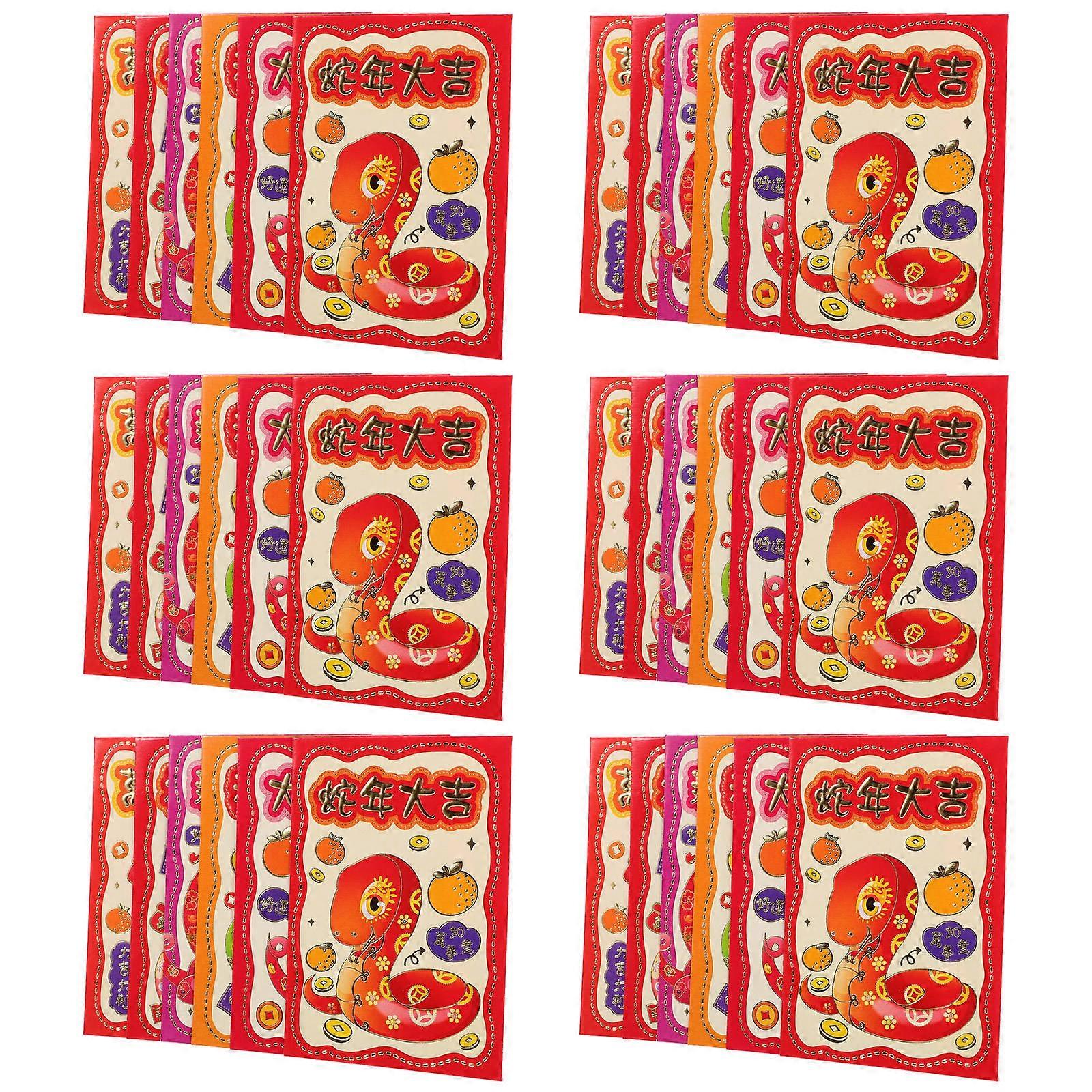 Spring Festival Red Packet Cash Storage Rectangular Red Paperboard 36Pcs