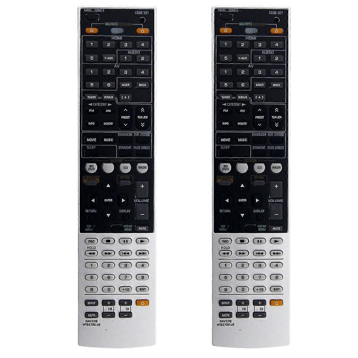 2X RAV336 WT92720US Replace Remote for AV Receiver RX-A700 RX-V667 RX-A700BL -6063 Sub Remote RAV337