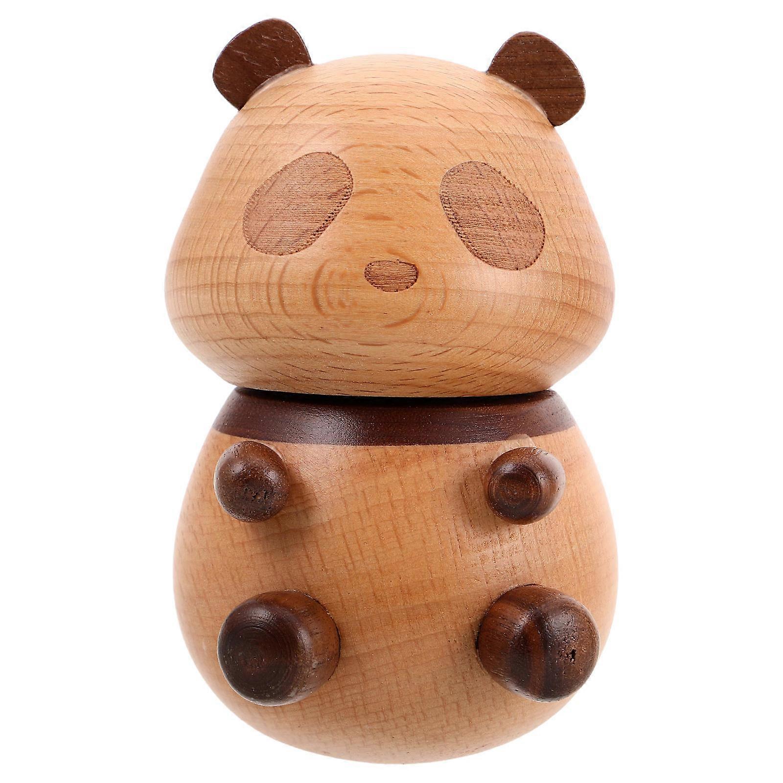 Natural Wooden Toothpick Holder Panda Shaped for Kitchen and Dining Table Decor 1Pcs
