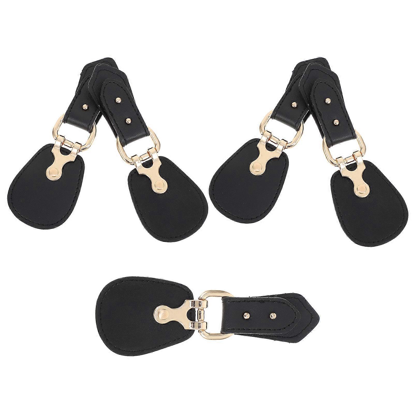 Black Toggle Buckles for Coat Closure Made of PU and Metal Perfect for DIY Craft Projects 5 Pairs
