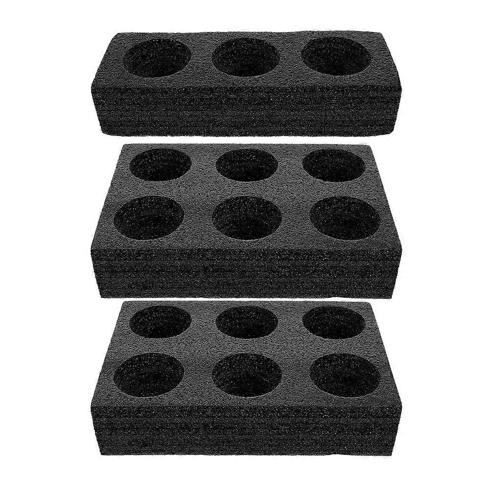 3pcs Cup Holders Beverage Carrier Tray Black Multi Hole Packing Rack Portable Convenient for Coffee Tea Soda
