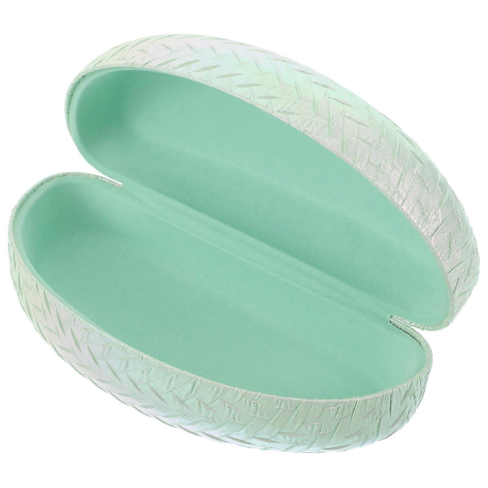 Travel Glasses Case Sunglasses Case Eyewear Protective Shockproof Rectangular Light Green 1Pcs