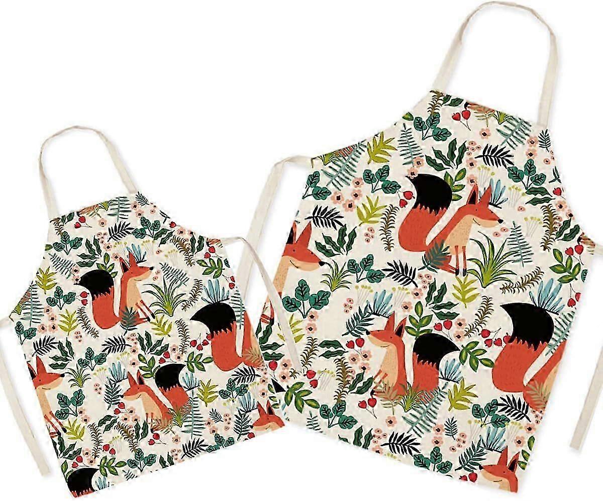 Fox Matching Parent and Child Apron for Cooking Painting Gardening - Lovely