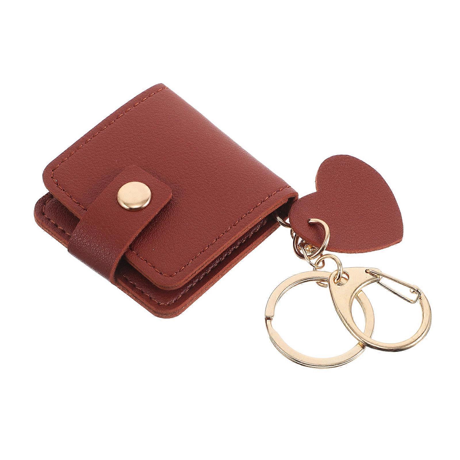 PU Heart Photo Keychain – Mini Album Key Chain for 1 Inch Pictures, Valentine's Birthday Him