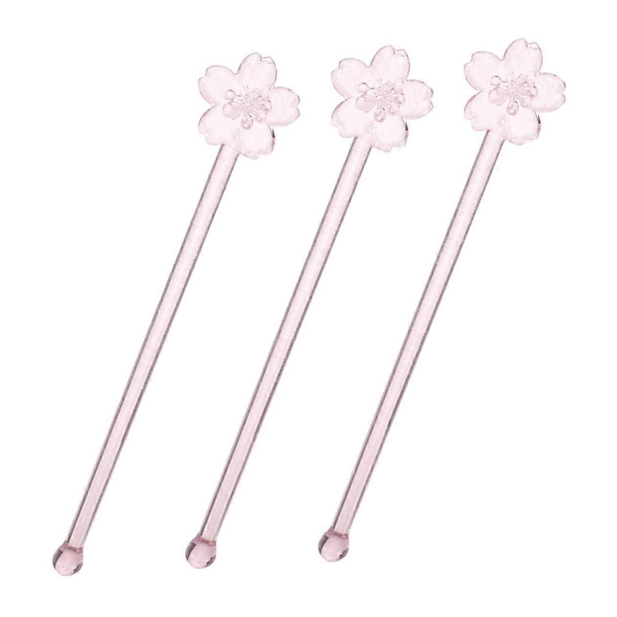 3-Piece Glass Stirring Sticks with Long Handle for Coffee, Juices, Cocktails - Portable Travel Set, Easy to Clean, Versatile Use