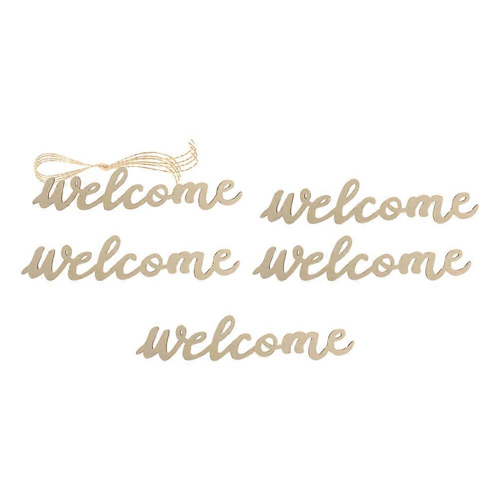 Decorative Welcome Board Rectangular Country Style Shop Decoration 37*7.2cm 5Sets
