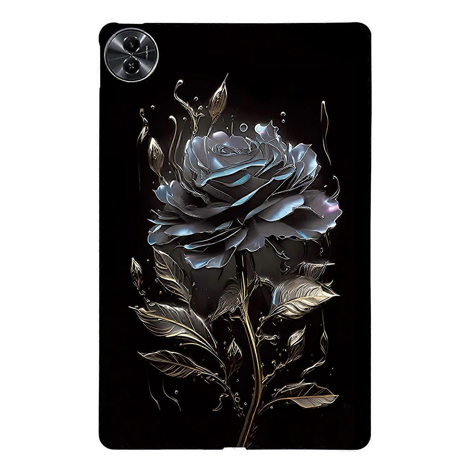 Βαμμένη θήκη tablet TPU για Realme Pad 2 - Μαύρο τριαντάφυλλο