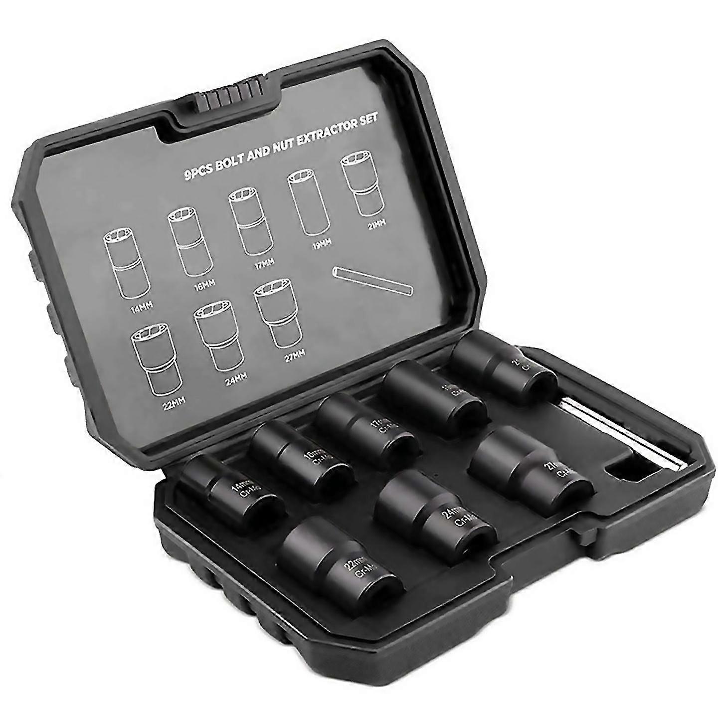 For 9pcs Set Nut Extractor Damaged Incomplete Screw Nut Extractor