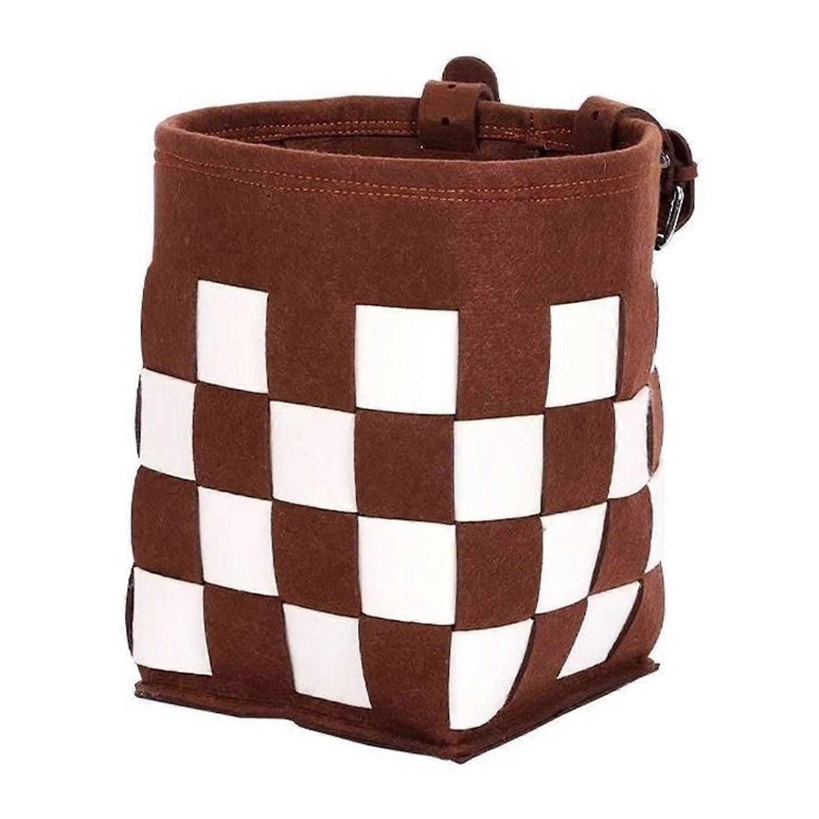 Dog Bicycle Basket for Small Dogs, Removable Front Handlebar Carrier, Brown Fabric, Lightweight and Portable