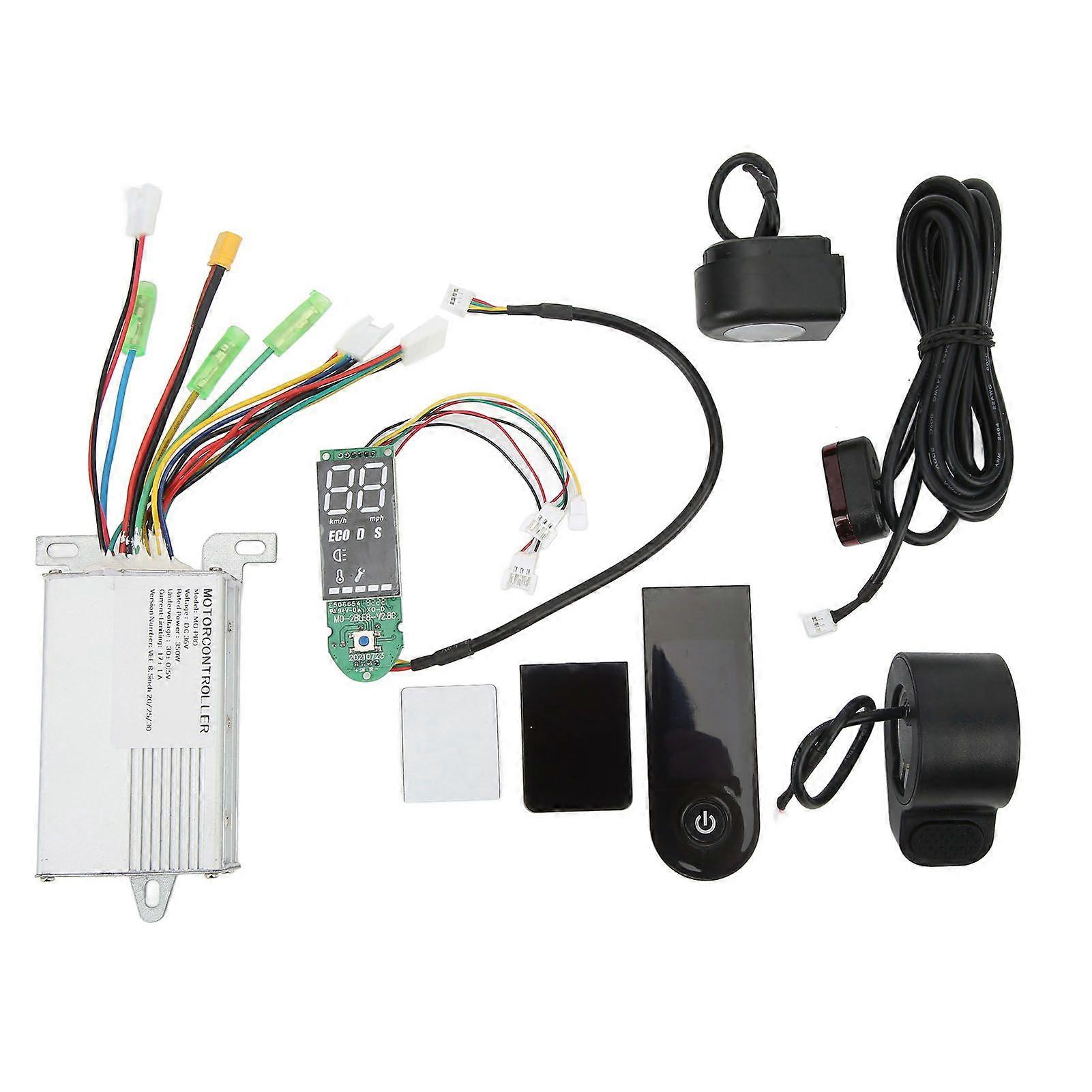 36V Electric Scooter Panel Controller Kit with Circuit Board Panel Cover Thumb Throttle Light Conversion Kit YMQX)