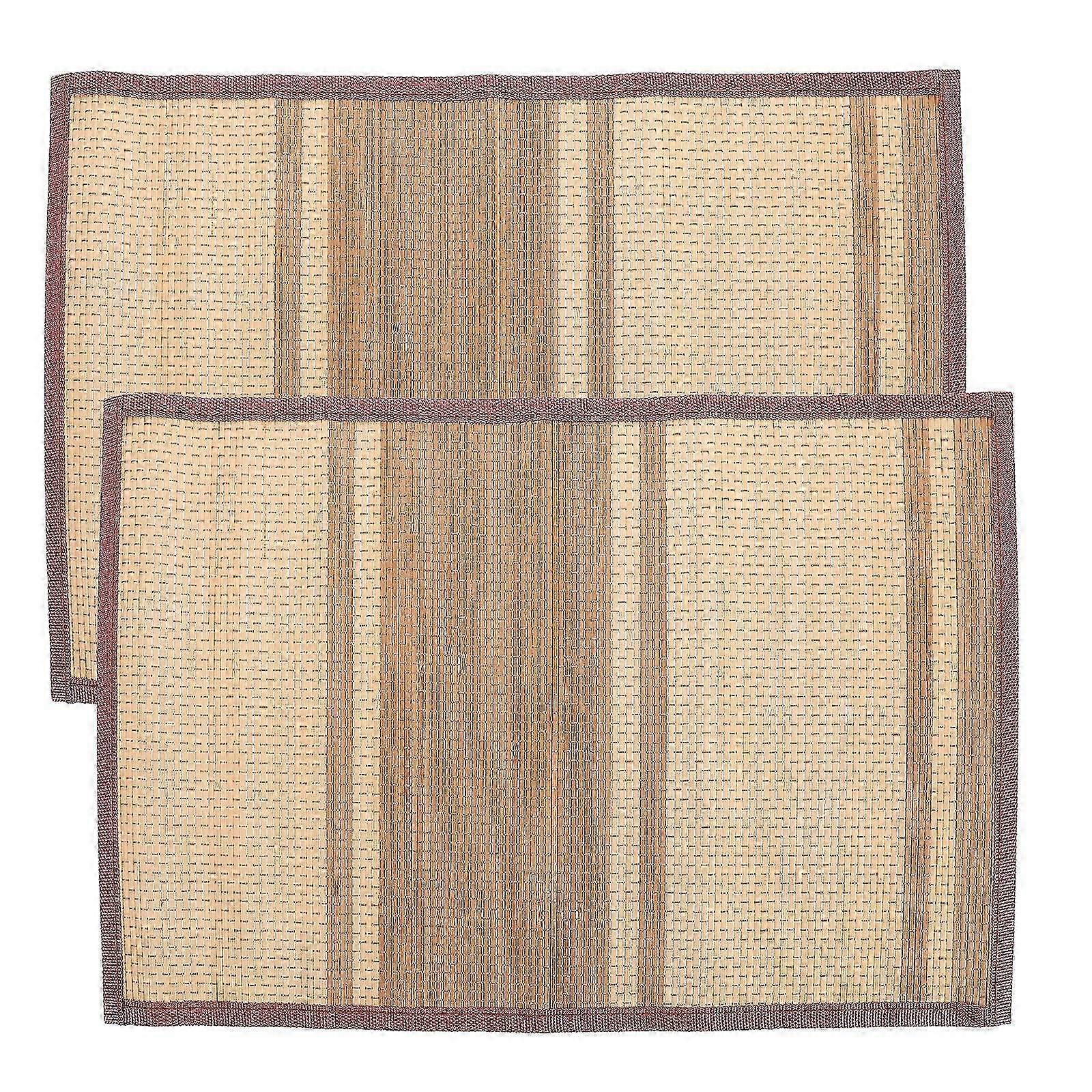 2pcs Heat-resistant Bamboo Placemats for Dining Table, Rectangular Home Table Mats