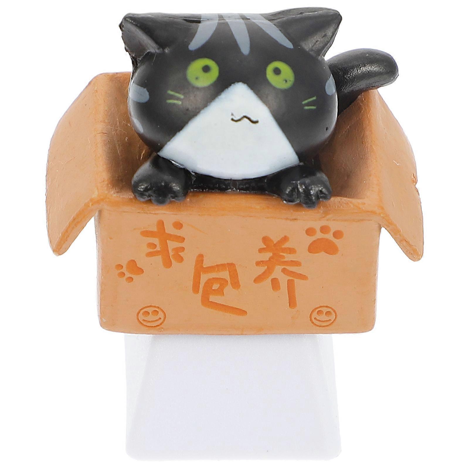 Keyboard Caps Cute Cat In Cardboard Box R4 Profile Diy 1Set For