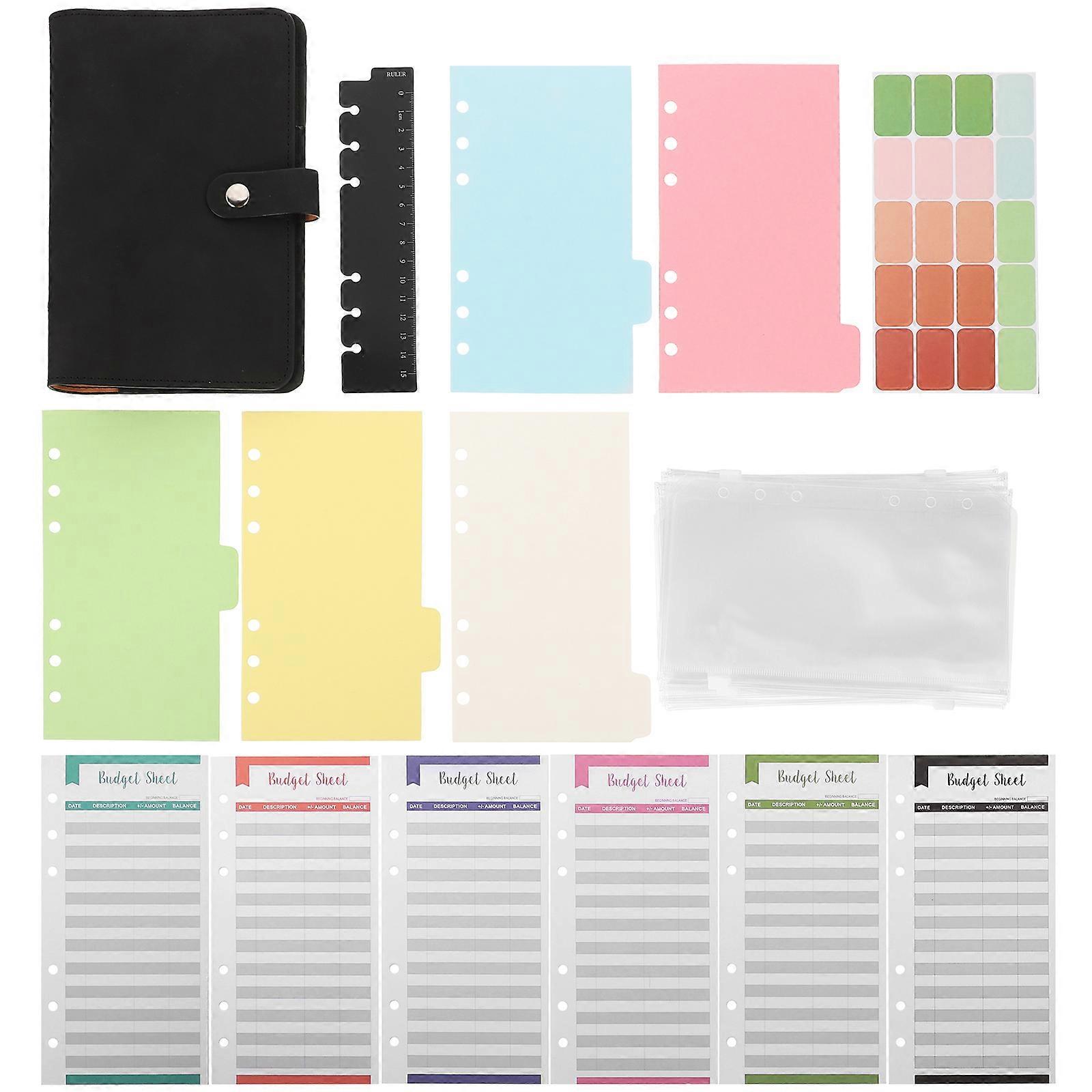 Money Saving Binder Inserts Diy Notepad Business Use Black Rectangular 1Set