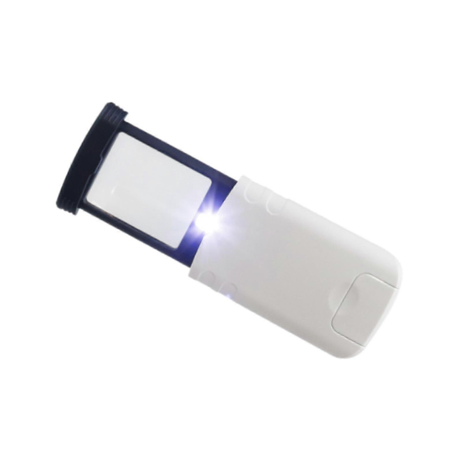 LED Magnifier Glass Assessment Magnifying Glass 4X Mini Extendable Magnifier for Crafters, Books, Newspapers, Reading, Travel