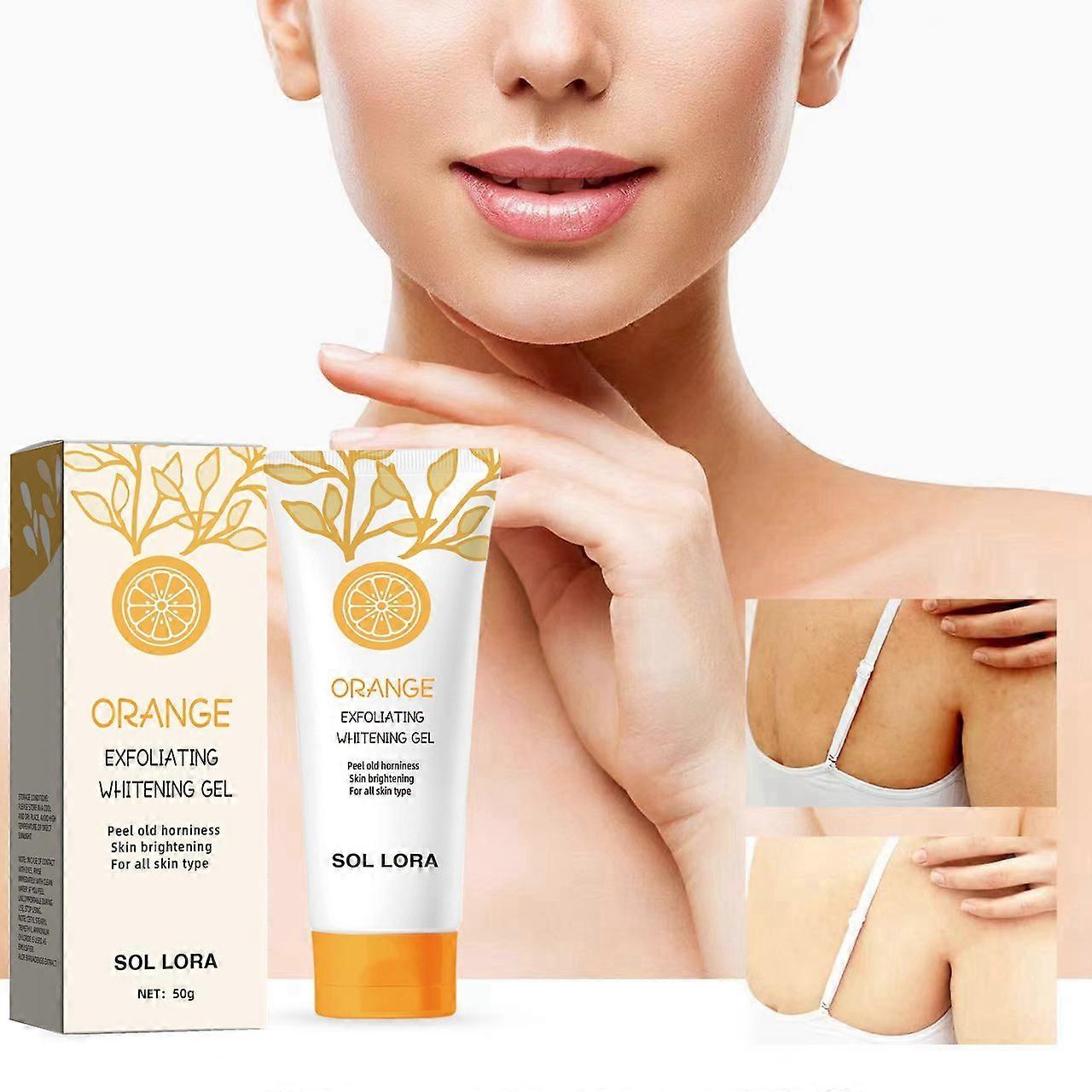 Orange Purifying Exfoliating Gel, Vitamin C Face Exfoliator,Deep Exfoliating Face Wash,Blackhead Scrub,Orange Gel Face Scrub Brightening Skin,Soft You