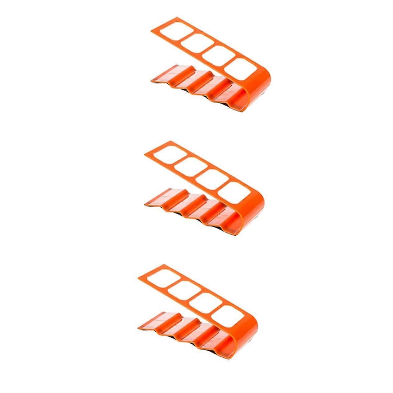 4-Tier Orange Remote Control Organizer Stand with Phone Holder for TV, Universal Remote Storage, 3 Pack
