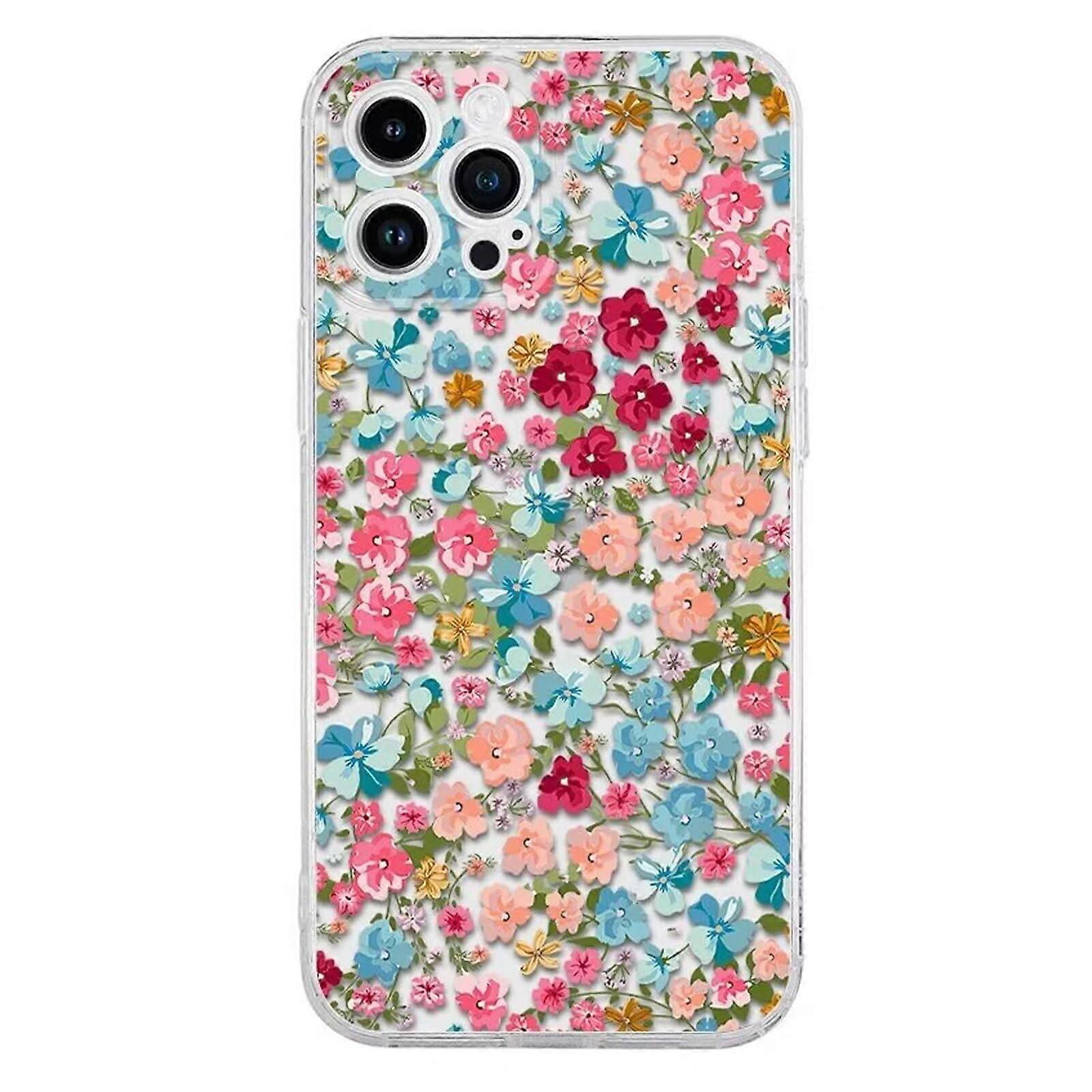 Case for iPhone 15 Plus, Transparent Soft TPU Cover with Butterfly Floral Design, Slim Scratch-Resistant Gel Skin for iPhone 15 Mini