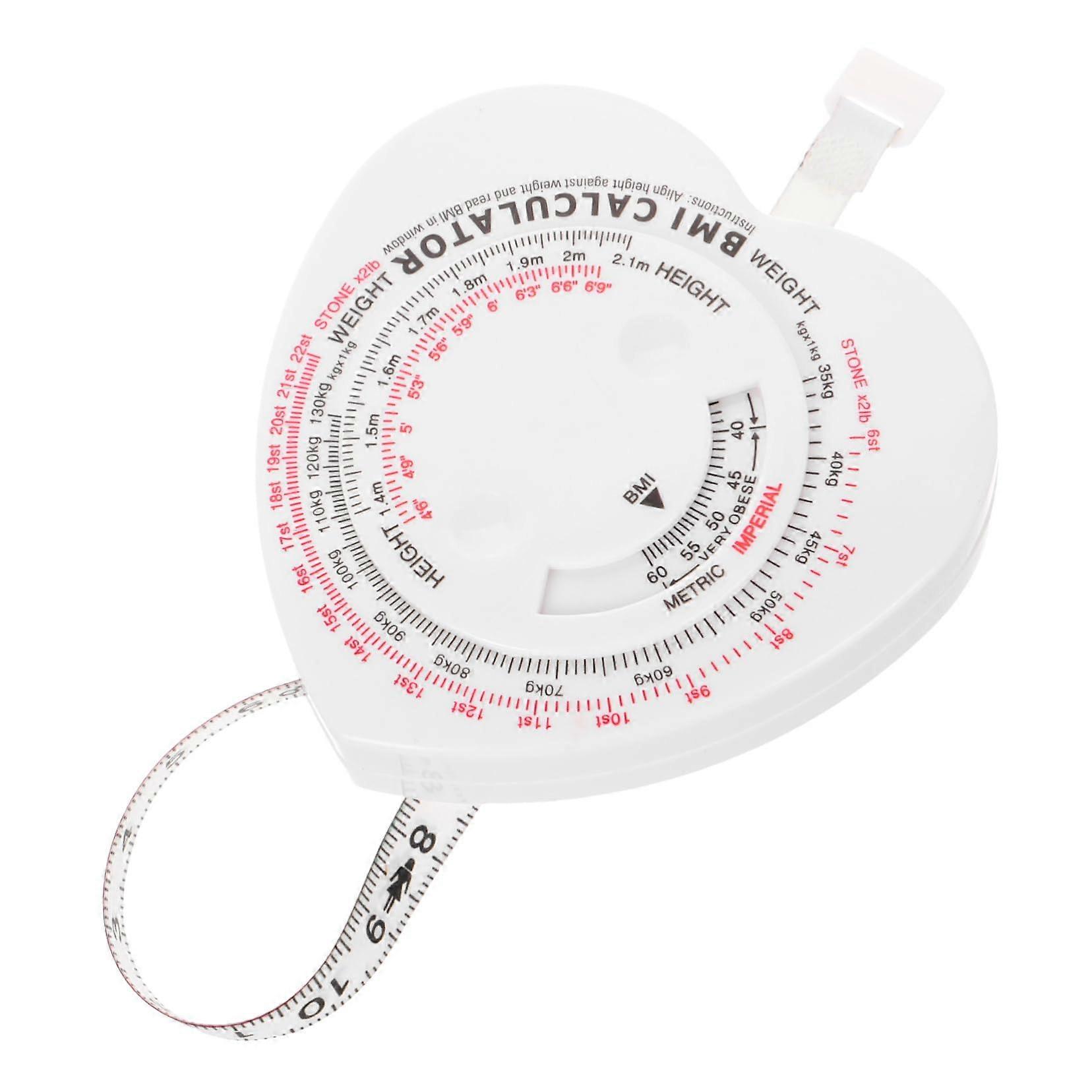 BMI Weight Scale With Tape Measure Waist Circumference Tool Plastic Body Measurement Fat Meter White Fabric Stretch Urmler