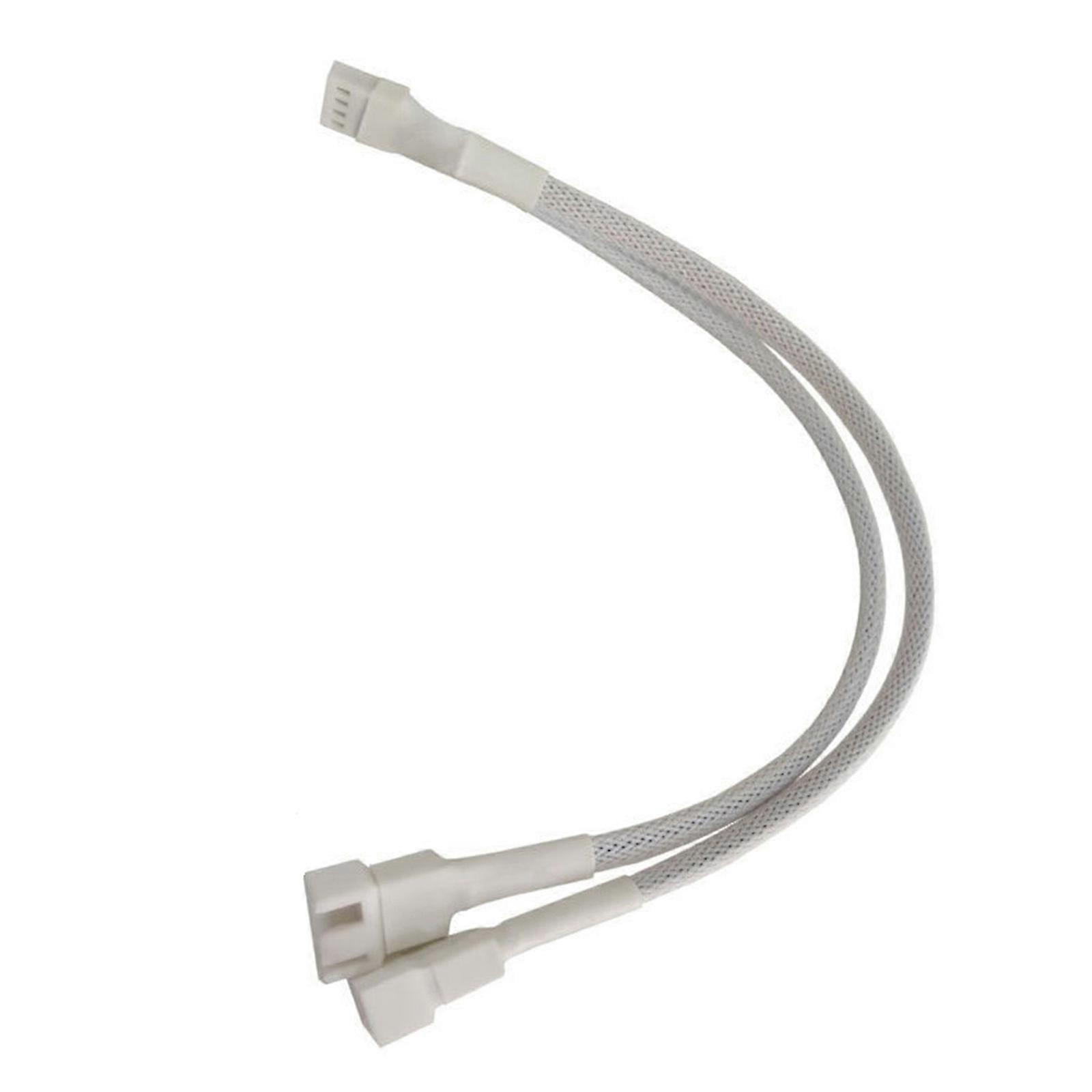 2 Port Fan Adapter Cable For Computer Cooling Supports Motherboards Signal Sync And Stable Power Input  White