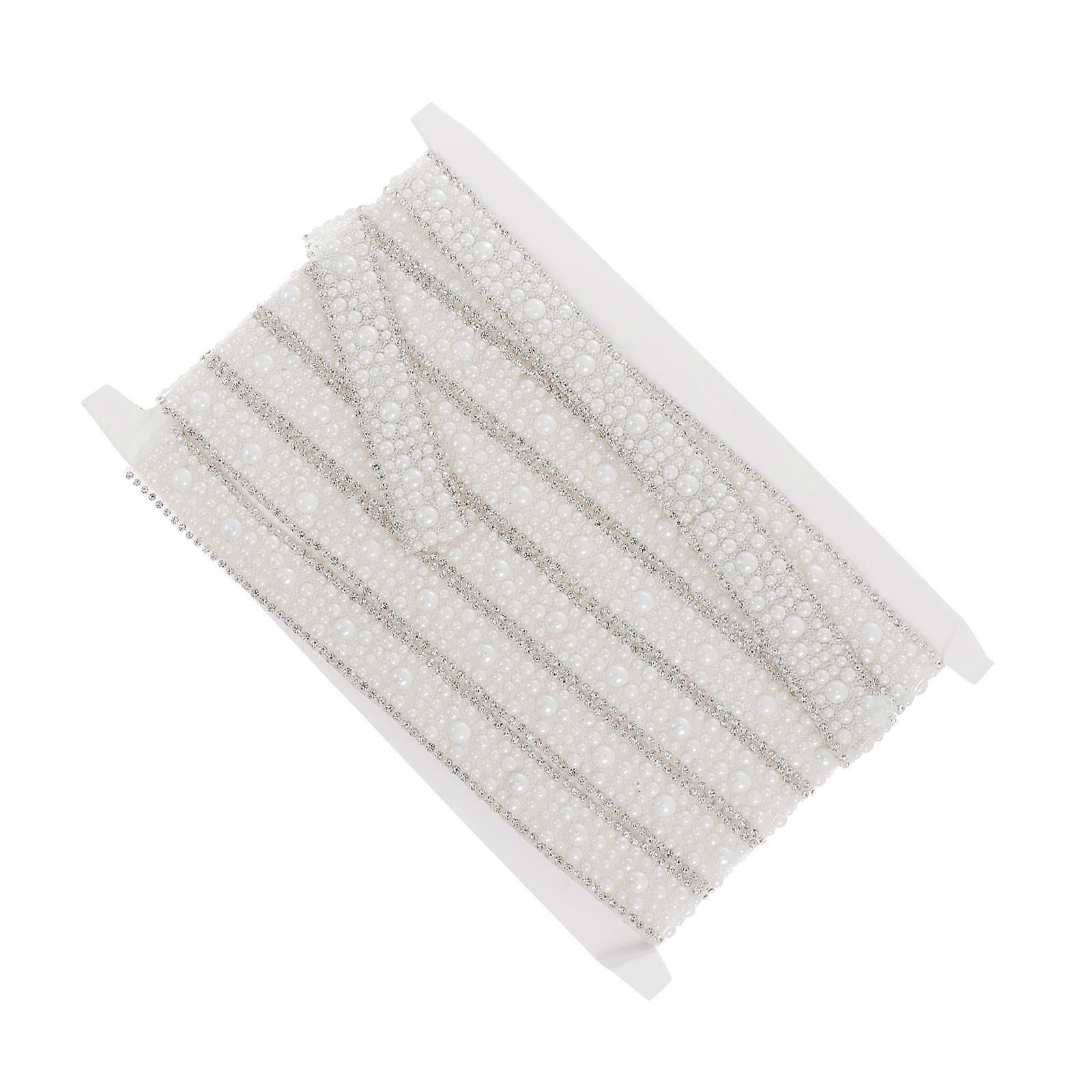 Self-Adhesive Pearls Ribbon Resin DIY Projects Crafts Decorations Round Cuttable High-Temperature Resistance 1 Roll