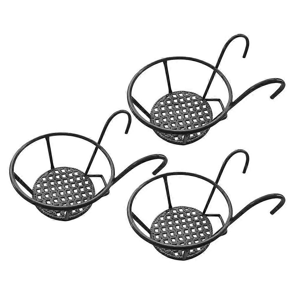 3Pcs Planter Support Shelf Flowerpot Hanging Rack Wrought Iron