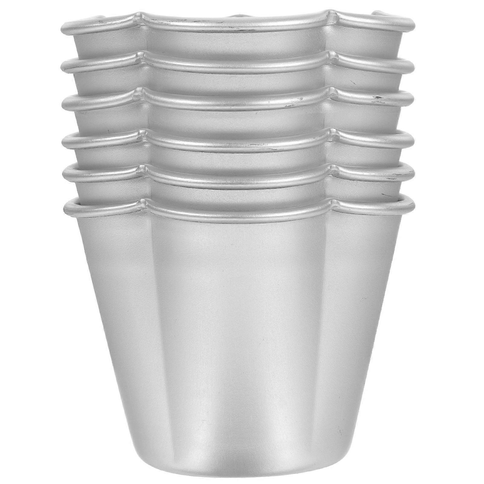 6pcs Non Stick Baking Molds Multi Use Muffin Cups for Cakes, Puddings, Tartlets, Egg Tarts Home Hotel Bakery Use High Heat Resistant