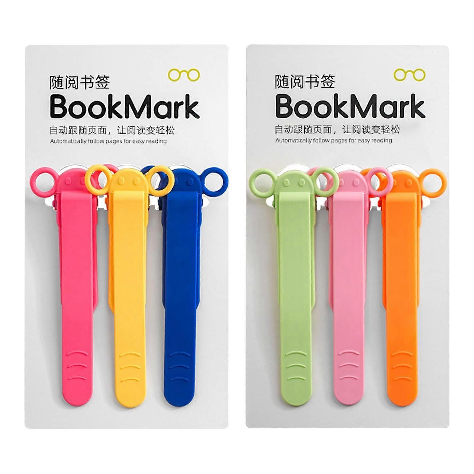 Silicone Bookmark Clip, Pack of 6 Automatic Bookmarks for Reading Lovers