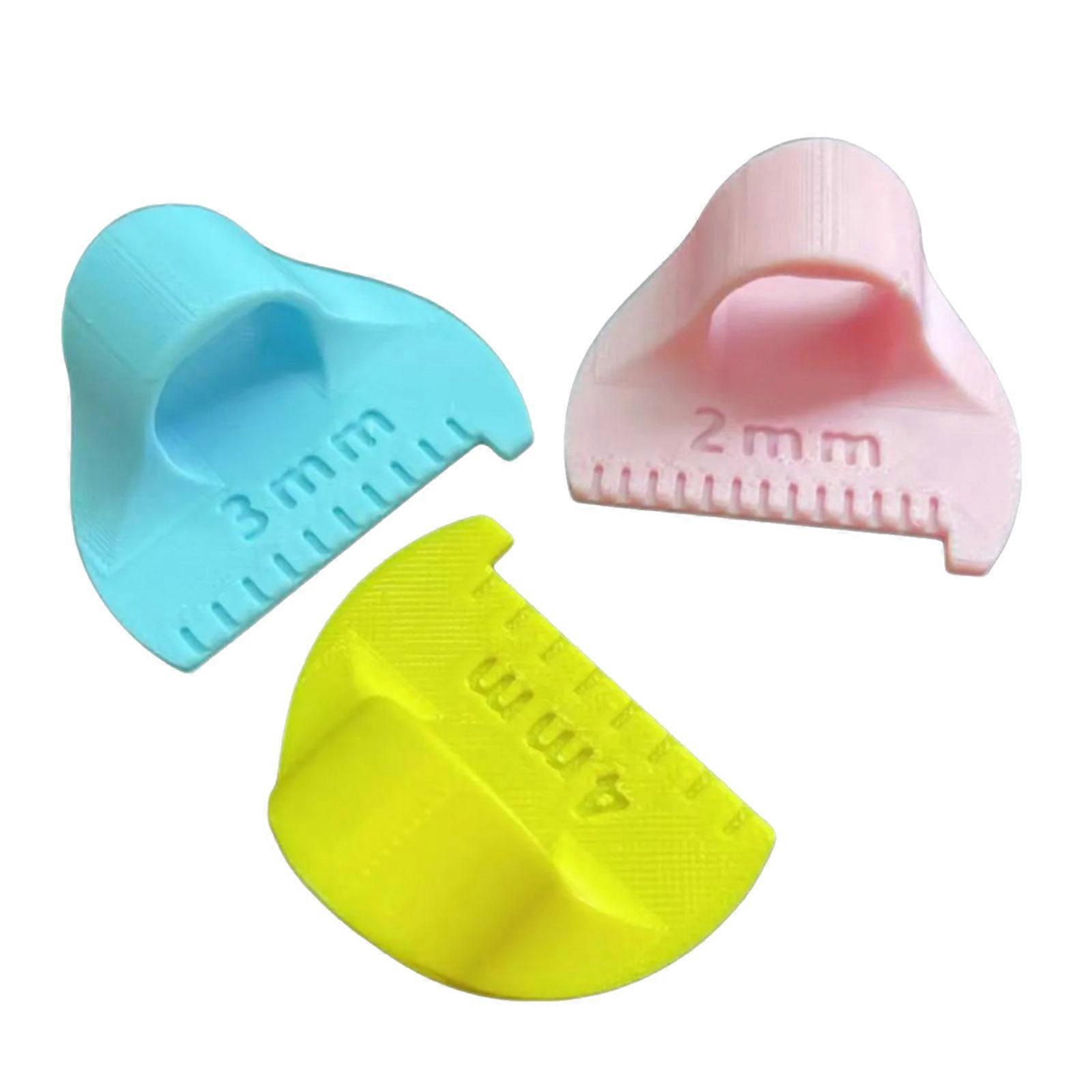 3Pieces Finger Quilting Ruler Patchwork Stitching Measuring Tool Professional Tailors Sewing Quilting Tool for Tailoring Multicolor