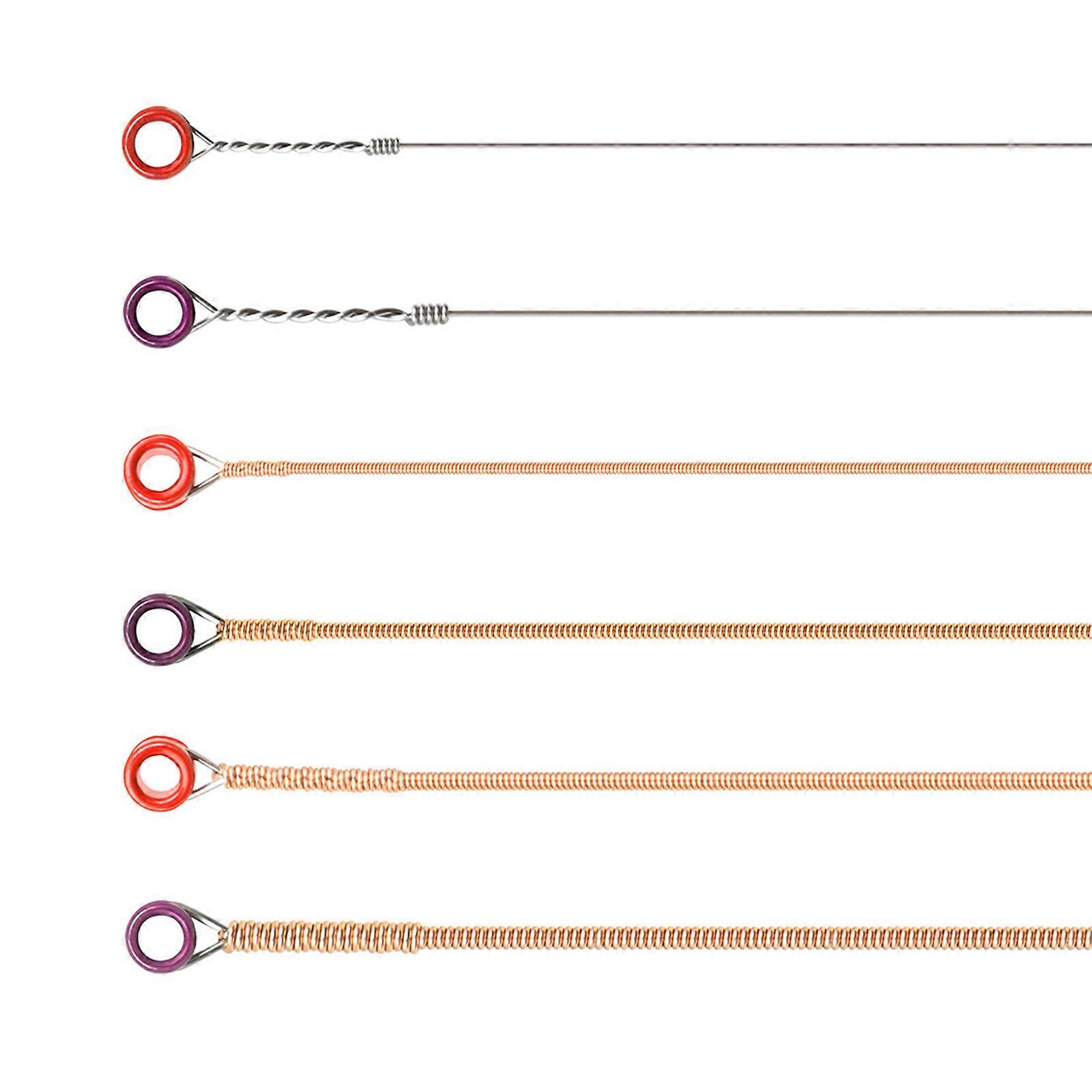 Pack of 6pcs Acoustic Guitar Practice Part Professional 6 Strings Folk Guitar String Steel Core Guitar Strings Wound Set Multicolor