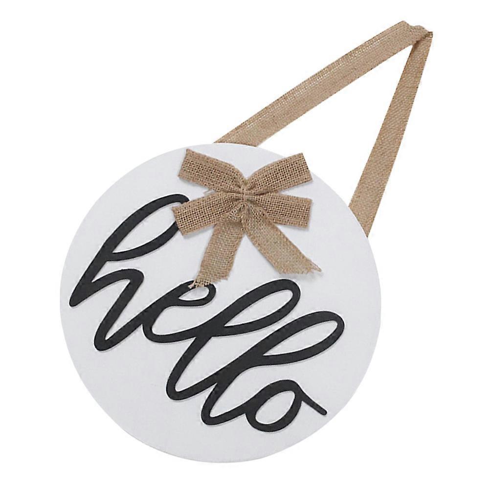 White Composite Front Door Welcome Sign for Decor with Clear Words and Easy Hanging 9.5 x 6.2 inches