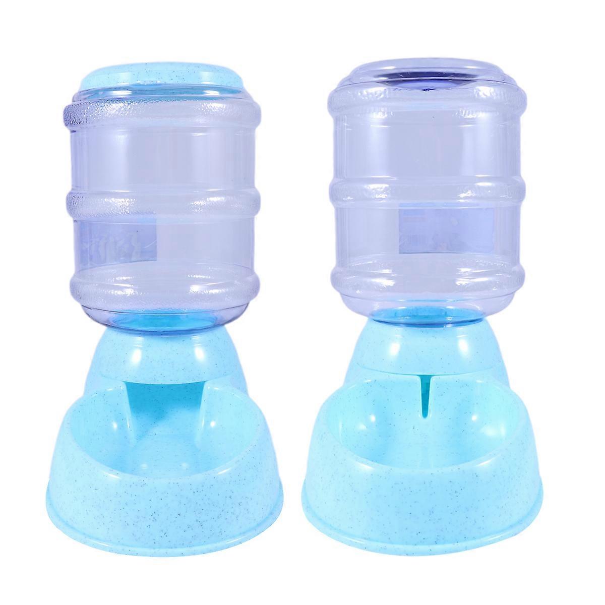 Cat Feeding .8L Blue Square Gravity-based Feeding Water Dispenser for Dogs and Cats Home Use 2Pcs