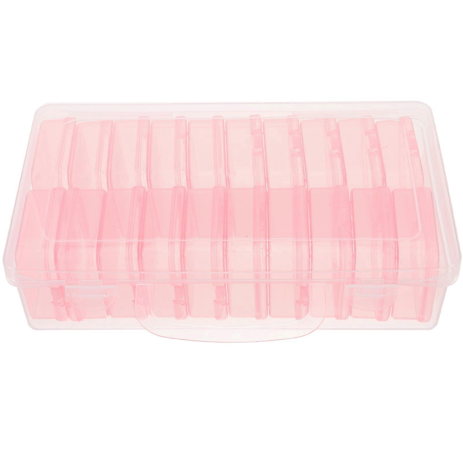 Plastic Storage Box Beads Container for Containing Stuff Pink