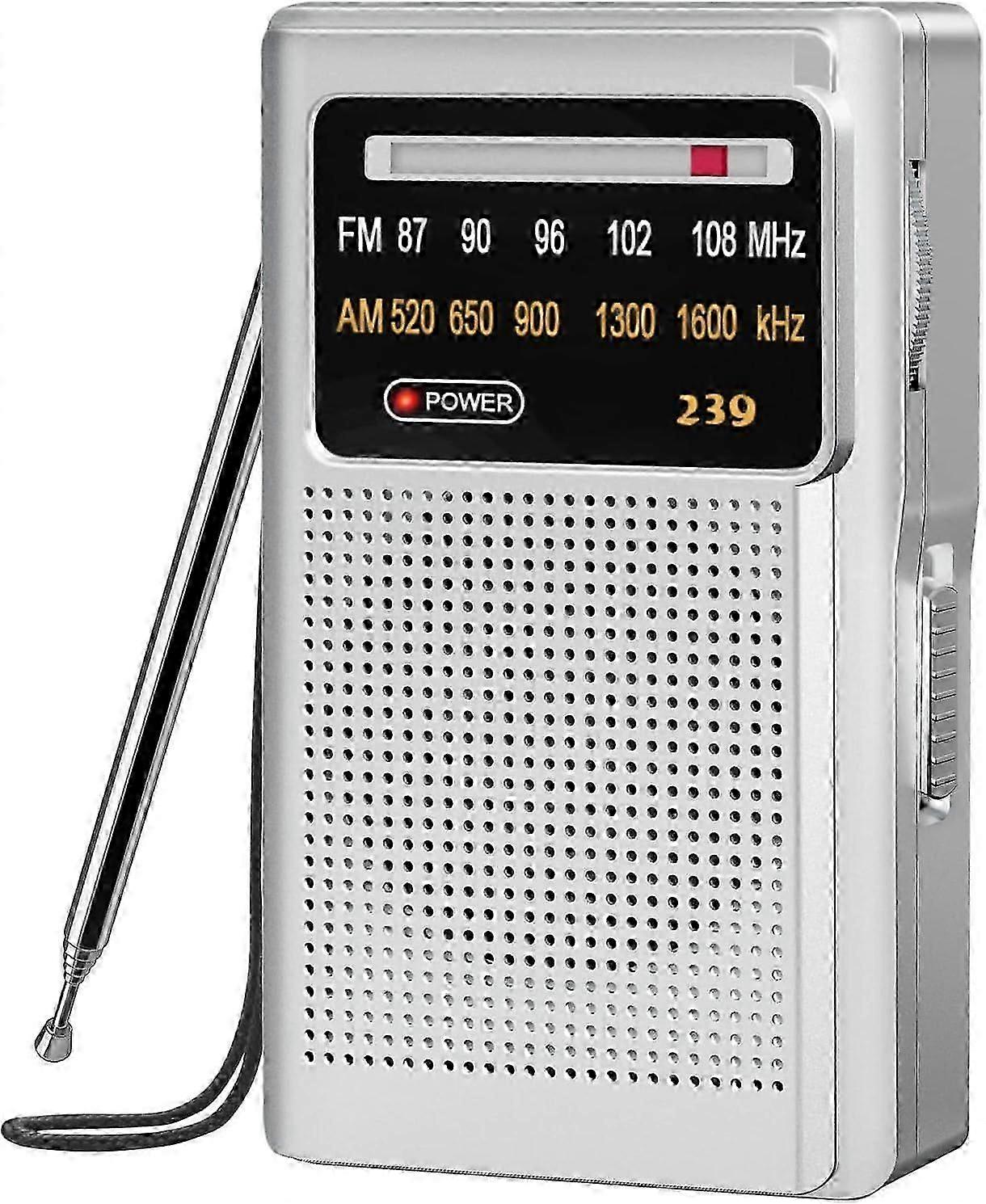 SCSYV Tendak Portable Radio Small Radio FM/AM Transistor Radio with Excellent Receiving and Sound Quality/Headphone Jack Easy to Use Pocket Radio Suit