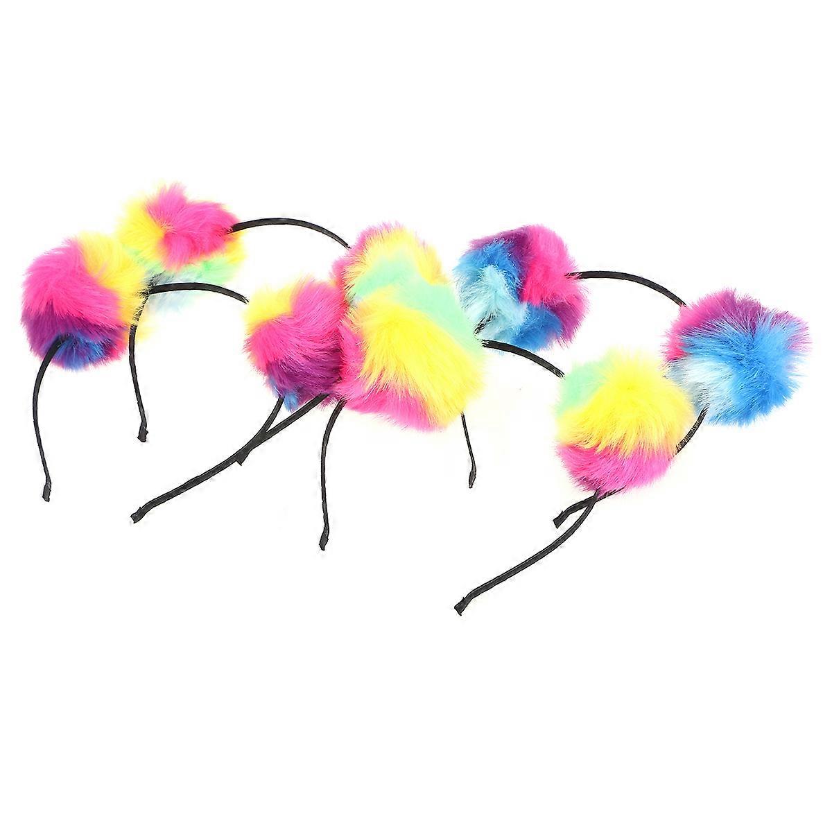 Fuzzy Ball Hair Clasp Fashionable Headband for Decoration with Cloth Assorted Pieces