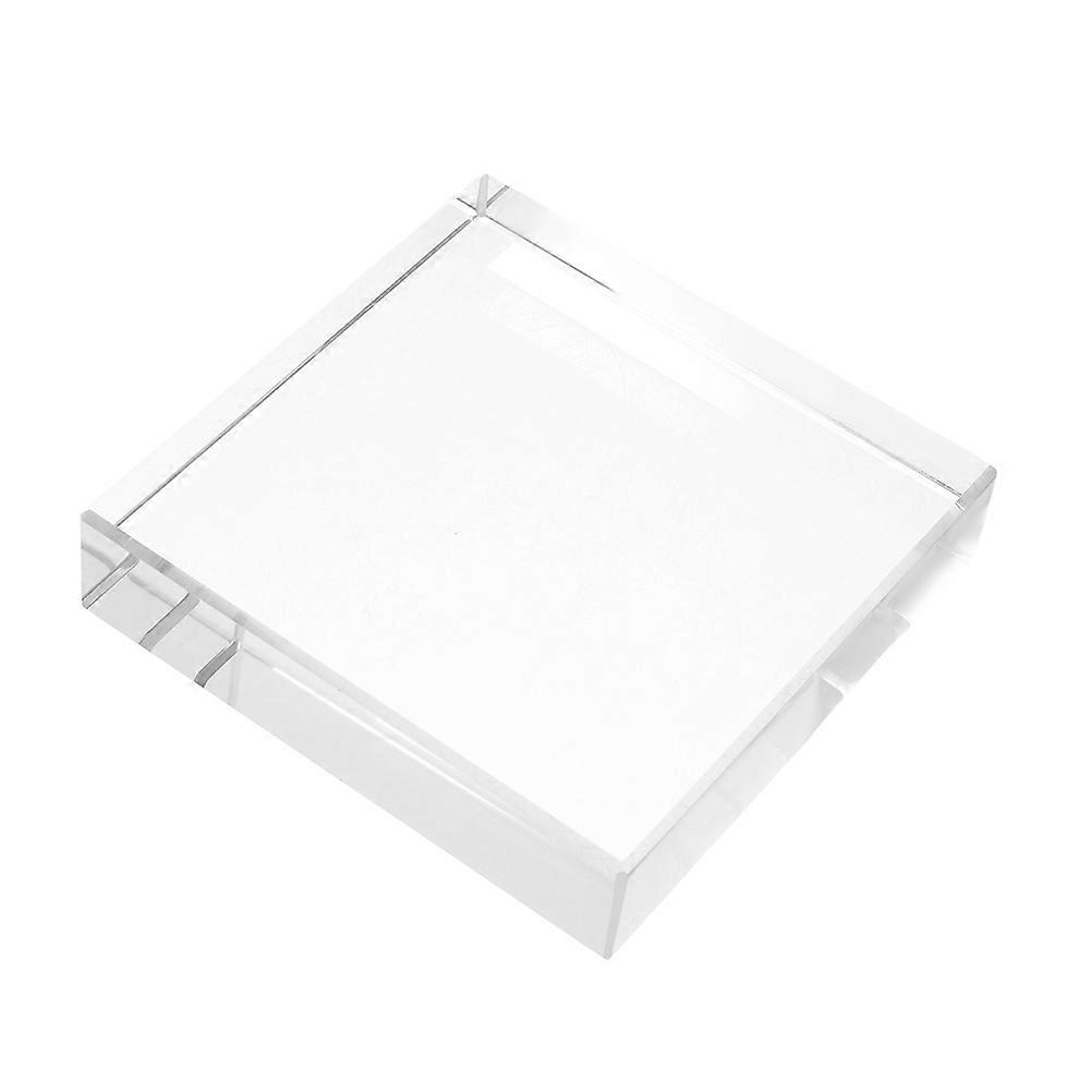 Clear Square Crystal Paperweight Elegant Design Office Decorative Piece 10.00X10.00X1.90CM Heavy Decorative Block 1Pcs