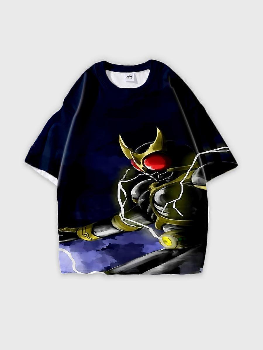 T-shirt round neck Role Pattern loose short sleeve I10