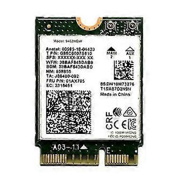 Wireless AC Dual Band Wifi Card Adapter for Intel 9462NGW CNVI NGFF for M.2 for Key E with Bluetooth 5.0