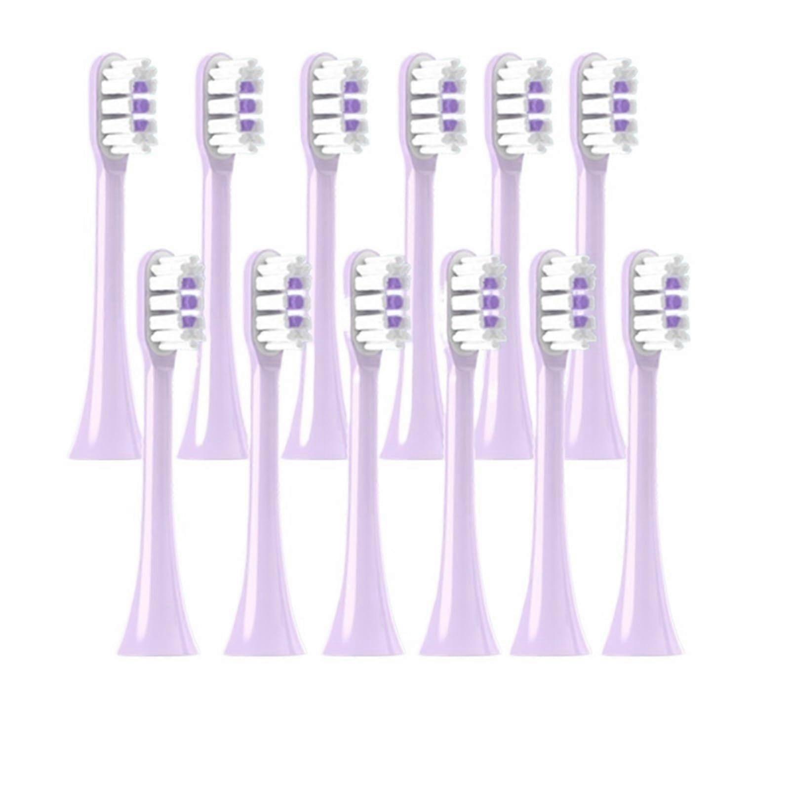 RCCCLXWO 12-Pack Replacement Brush Heads for Soocas X3/X3U/X5, Soft Vacuum Bristle Nozzles, Purple Color