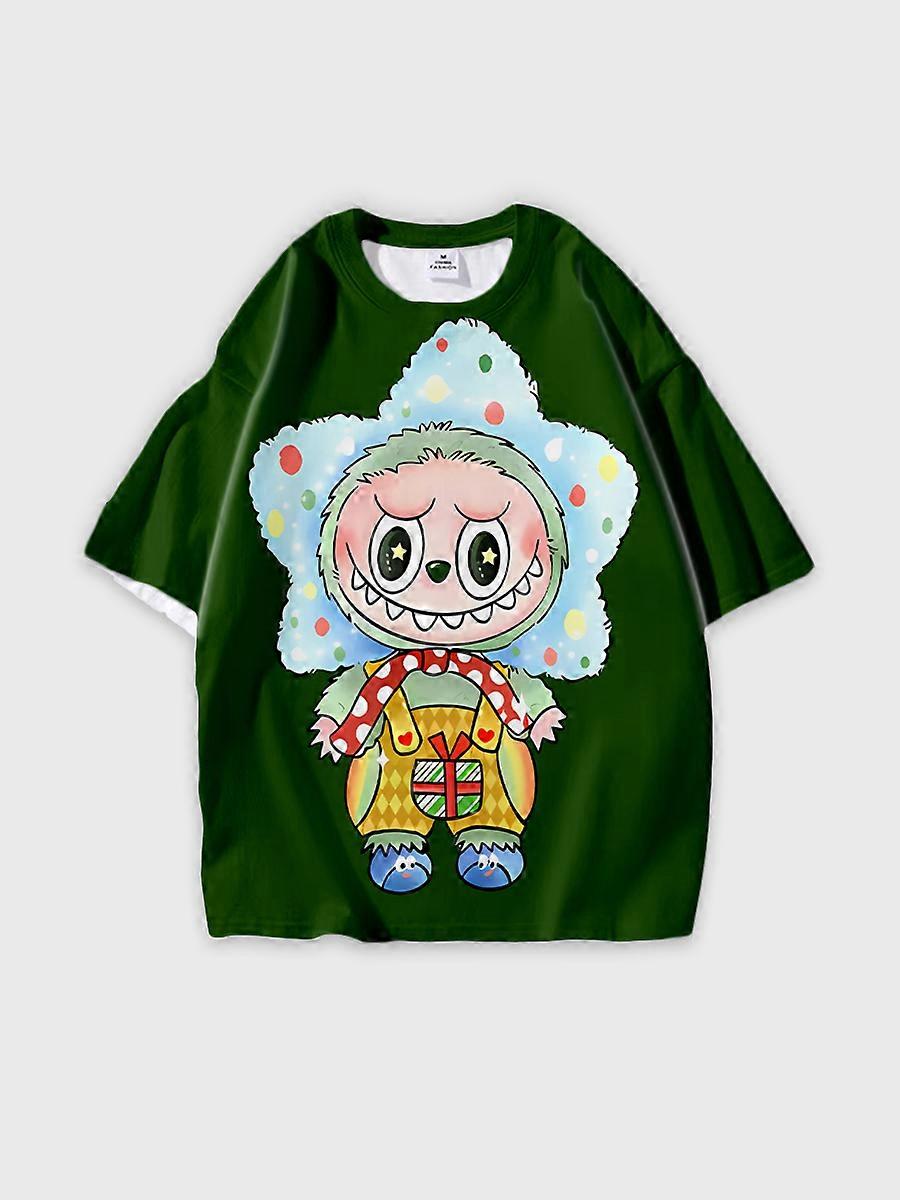 T-shirt round neck Pattern loose short sleeve P1829