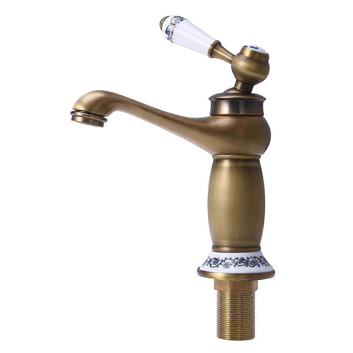 Dark Brown Vintage Basin Mixer Tap Single Handle For Home Decoration 1Pcs With Water Control