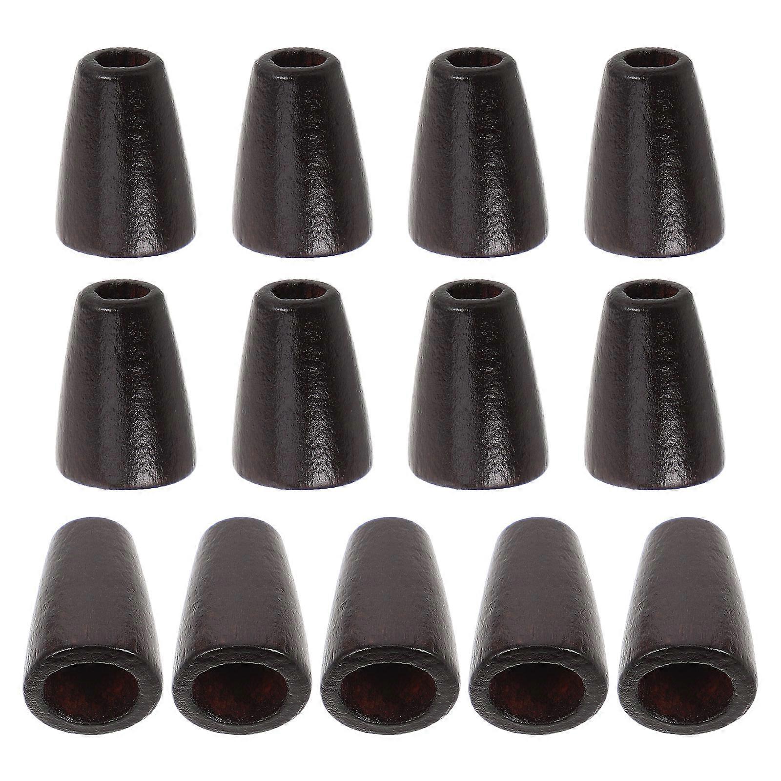 50Pcs Unique Wooden Toggle Buttons Cone Shaped Rope Fasteners For Sweater Pants Bags DIY Craft Projects Dark Brown Rustic Style