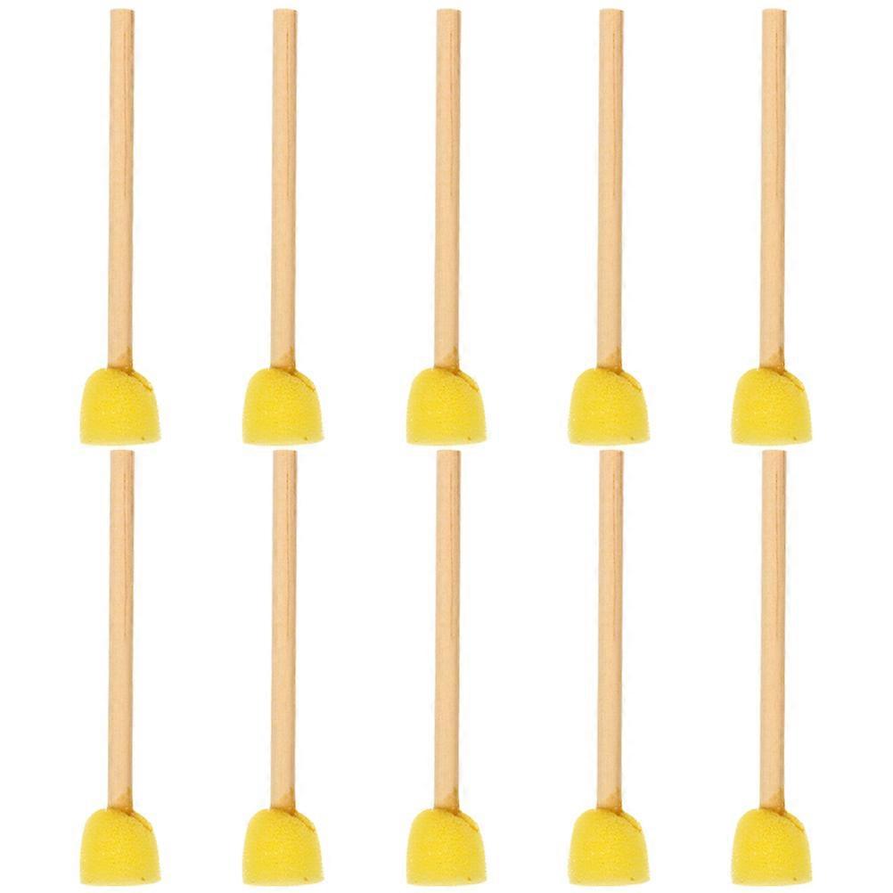 Yellow Painting Sponges with Wooden Handles for DIY Art Craft Projects and Pet Use