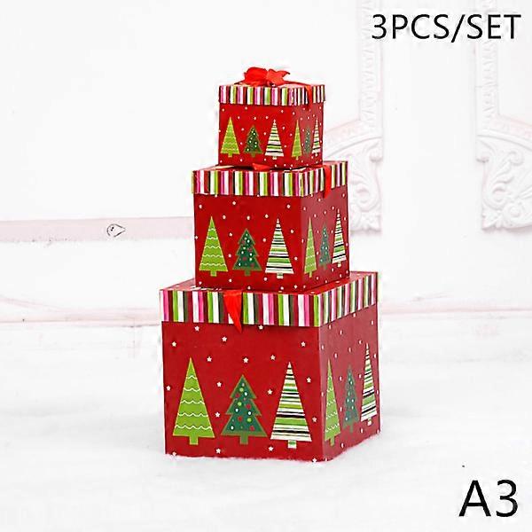 3-pack Paper Christmas Boxes Nesting Candy Box Festi A2